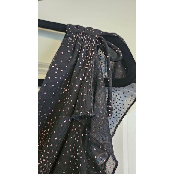 Byer Too! Y2K Dress SZ M Black Purple Glitter FAIRYGOTH WHIMSYGOTH Asymmetrical - Picture 4 of 7